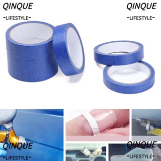 Qinjue เทปกาว สติกเกอร์กระดาษ เขียนได้ สีฟ้า DIY สําหรับติดตกแต่งรถยนต์