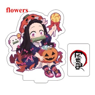 Flowers โมเดลฟิกเกอร์อะคริลิค รูปอนิเมะ Demon Slayer:Kimetsu no Yaiba Nezuko Zenitsu สําหรับตกแต่งฮาโลวีน