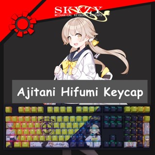 Ajitani Hifumi Keycap Cherry Profile Blue Archive PBT Dye Sub ปุ่มกดคีย์บอร์ดแบบกลไก Keycap