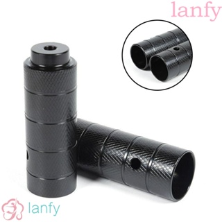 Lanfy ที่พักเท้า โลหะผสมอลูมิเนียม ติดตั้งง่าย สีดํา สําหรับรถจักรยาน 1 คู่