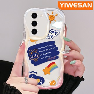 เคสโทรศัพท์มือถือ แบบใส ลายการ์ตูนกระต่ายน่ารัก สีรุ้ง สําหรับ Samsung S23 Plus S23 Ultra