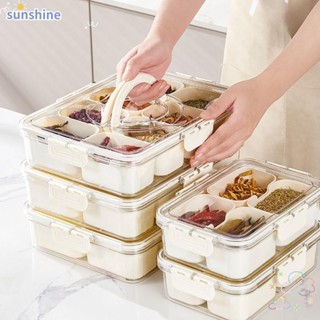 Ssunshine กล่องพลาสติก แยก 4/8 กันฝุ่น ออกแบบพิเศษ สําหรับใส่ขนมขบเคี้ยว ปิกนิก