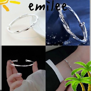 Emilee สร้อยข้อมือเงินสเตอร์ลิง เสน่ห์ ผู้หญิง แฟชั่น สายรัดข้อมือ สําหรับคู่รัก