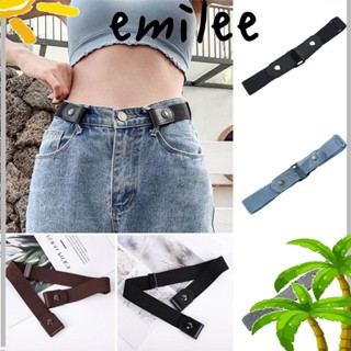 Emilee ใหม่ เข็มขัดเอวยางยืด ไม่ต้องหัวเข็มขัด ปรับได้ ใส่ง่าย มองไม่เห็น สําหรับผู้ชาย ผู้หญิง 2 ชิ้น