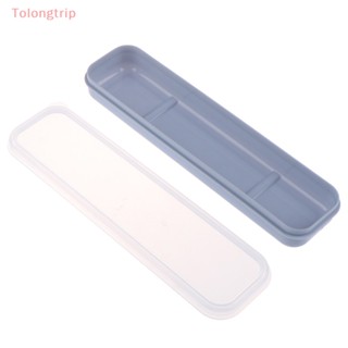 Tolongtrip&gt; กล่องช้อนส้อม แบบใส ใช้ซ้ําได้ สําหรับโรงเรียน