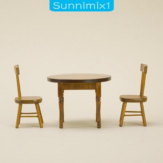 [Sunnimix1] ชุดโมเดลเก้าอี้ไม้จิ๋ว สําหรับตกแต่งบ้านตุ๊กตา