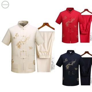 GORGEOUS~Mens Sports Suit Embroidery Short Sleeves Suit Tang Suit Chinese New Year