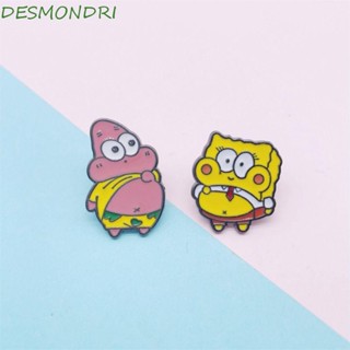 Desmondri เข็มกลัด โลหะผสม ลายอนิเมะ Patrick Star SpongeBob น่ารัก สีเหลือง สีชมพู สําหรับวัยรุ่น