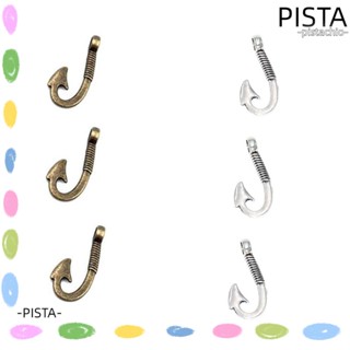 Pista จี้ตะขอตกปลาโบราณ สีเงิน สีบรอนซ์ สําหรับทําสร้อยข้อมือ