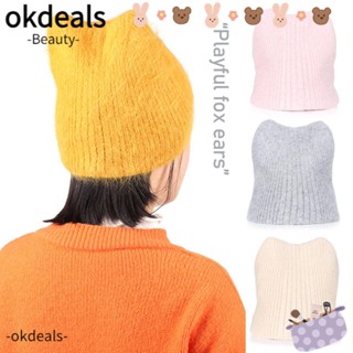 Okdeals หมวกไหมพรมถัก น่ารัก ฤดูหนาว สําหรับผู้หญิง