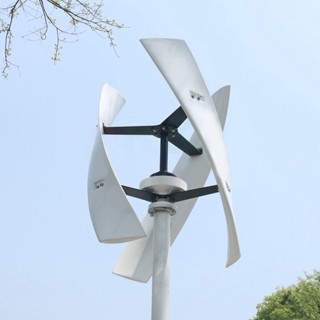 Tool House.ay เครื่องกำเนิดไฟฟ้ากังหันลมแนวตั้ง 100W 3 Blade Maglev Wind Turbine สำหรับจ่ายไฟ