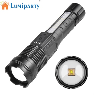 Lumiparty Xhp50 ไฟฉายฉุกเฉิน Led ซูมได้ด้วยกล้องส่องทางไกล พลังงานสูง สําหรับตั้งแคมป์กลางแจ้ง