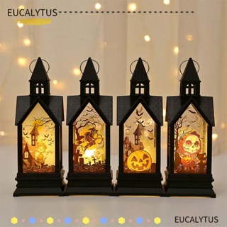 Eutus โคมไฟ LED รูปปราสาทฟักทองฮาโลวีน แบบพกพา DIY