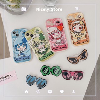 เคสโทรศัพท์มือถือ ป้องกันกระแทก ลายการ์ตูน Shugo Chara น่ารัก พร้อมขาตั้ง สําหรับ iPhone 14 13 12 11 Pro Max