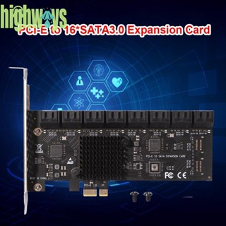 อะแดปเตอร์การ์ดต่อขยาย PCIe X1 SATA3.0 6Gbps 16 พอร์ต สําหรับ PC [highways.th]