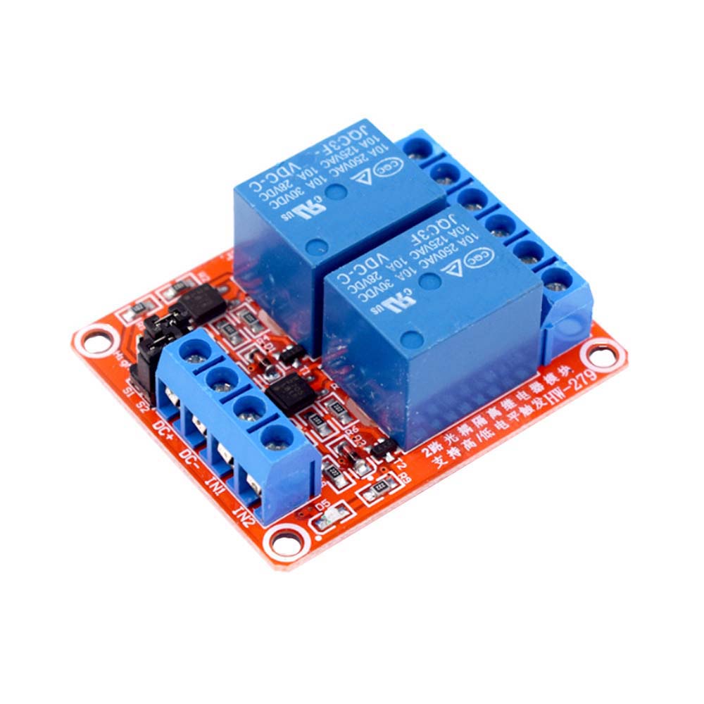 โมดูลรีเลย์ 2 ช่องทาง พร้อมออปโต้คัปเปลอร์ ระดับต่ํา สําหรับ Arduino DC5V 12V 24V