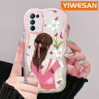 เคสโทรศัพท์มือถือ ซิลิกาใส กันกระแทก ลายผีเสื้อ เด็กผู้หญิง สําหรับ OPPO Reno 5 5G Reno 5K 5G Find X3 Lite