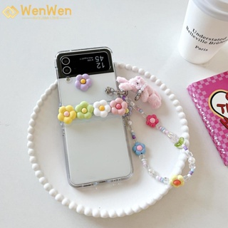 Wenwen เคสโทรศัพท์มือถือ ลายดอกไม้ สามมิติ ขนาดเล็ก แฟชั่น สําหรับ Samsung Z Flip4 Z Flip3