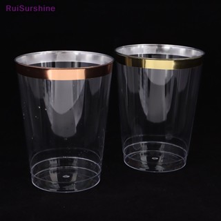 Ruisurshine ใหม่ แก้วไวน์พลาสติกแข็ง 10 ออนซ์ 300 มล. 10 ชิ้น