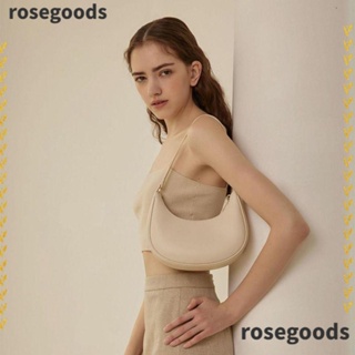 Rosegoods1 กระเป๋าสะพายไหล่ สะพายข้าง ใต้วงแขน หนัง PU ขนาดเล็ก สีพื้น สําหรับผู้หญิง