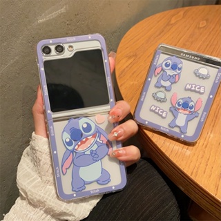 เคสโทรศัพท์มือถือ pc แข็ง แบบใส บางพิเศษ กันกระแทก ลายการ์ตูน Stitch น่ารัก สําหรับ Samsung ZFlip 5 Z Flip5 Z Flip 5 5g