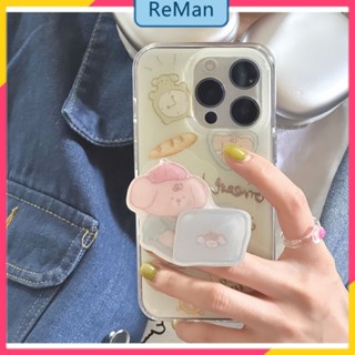  เคสโทรศัพท์มือถือนิ่ม กันกระแทก ลายลูกสุนัข พร้อมขาตั้ง สําหรับ apple Iphone 14 13 12 11 13promax 14Promax 14Pro 12pro 11 pro max Xr Xs max 7 8 Plus 13 pro max 13 12pro 11promax