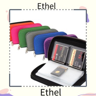 Ethel1 กระเป๋าใส่เมมโมรี่การ์ด มีซิป อุปกรณ์เสริมเกม สําหรับผู้ชาย ผู้หญิง SD SDHC MS DS CF SD Micro 22 ช่อง