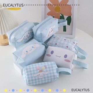 Eutus กระเป๋าดินสอ หนัง PU ลายการ์ตูนสุนัข Cinnamoroll น่ารัก สีฟ้า สําหรับเด็ก