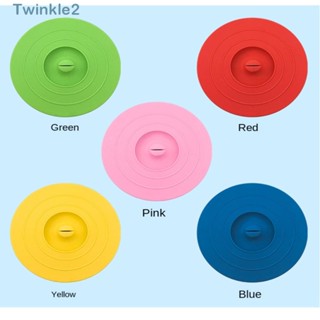 Twinkle ฝาครอบแก้ว ซิลิโคน กันฝุ่น พร้อมก้านผสม 5 ชิ้น และช้อน เส้นผ่าศูนย์กลาง 3.94 นิ้ว หลากสี 10 แพ็ค