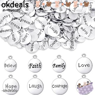 Okdeals จี้ชาร์มอัลลอย สีเงิน 6 แบบ สไตล์โบราณ สําหรับของขวัญ DIY