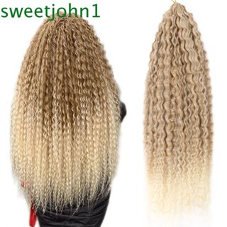 Sweetjohn Afro Curl Hair, Yaki Kinky Braids, Marly Hair Long Ombre Natural Deep Twist โครเชต์ผม สําหรับผู้หญิง