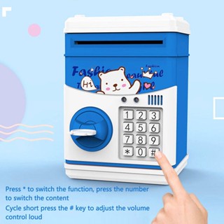 Piggy Bank Safe Money Box Bank Electronic Key Open Lock ATM Cash Coin Kids Gift