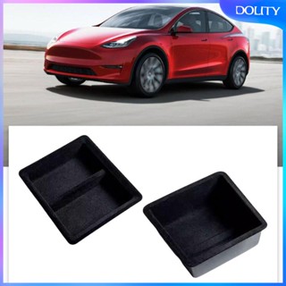 [dolity] ถาดคอนโซลกลาง สีดํา สําหรับรถยนต์ Tesla Y 2 ชิ้น