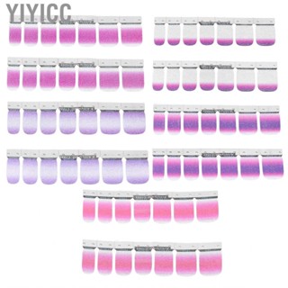 Yiyicc Nail Art  Glitter Pattern Gradient Color Full Cover Self Adhesive DIY St