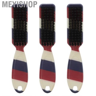 Meyishop Beard Fade Brush Soft Striped Pattern Cleaning Ergonomic Handle Styling Hairdressing for Beauty Salon