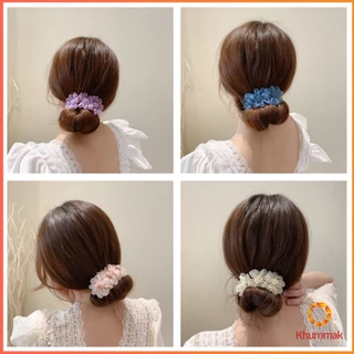 Khummak กิ๊บสไตล์เกาหลี สําหรับผู้หญิงที่ชอบ DIY ลูกไม้ + ดอกไม้ เป็นขดลวด hair accessories