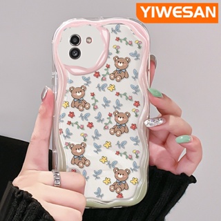 เคสโทรศัพท์มือถือแบบนิ่ม ใส กันกระแทก ลายการ์ตูนหมี ดอกไม้ สําหรับ Samsung A03 Core A03s A02 M02 A02s M02s F02s