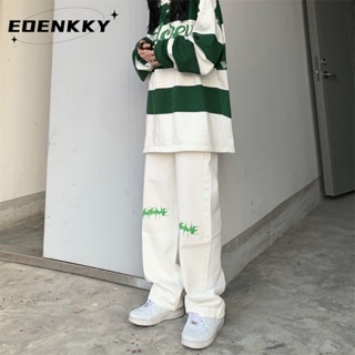 EOENKKY กางเกงขายาว กางเกงยีสน์ผู้หญิง ทรงหลวม ๆ ตรง Retro Hip Hop Pants 2023 NEW Style  Beautiful ทันสมัย ins สบาย A27L0E1 36Z230909