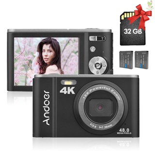 Andoer กล้องดิจิทัล 48MP 4K หน้าจอ IPS 2.8 นิ้ว ซูม 16X ตั้งเวลาได้เอง หน่วยความจําขยาย 128GB -8.9