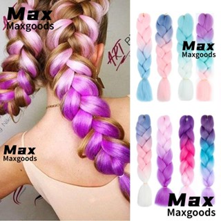 Maxg ผมถักเปียจัมโบ้ สังเคราะห์ สีชมพู สีม่วง สีเทา ทนความร้อน 24 นิ้ว สําหรับผู้หญิง DIY