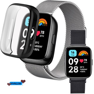 ห่วงแม่เหล็ก สําหรับ Redmi Watch 3 Active สมาร์ทวอทช์ อุปกรณ์เสริม เคสป้องกัน สร้อยข้อมือ สายโลหะ