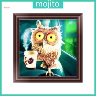 Mojito ชุดงานปักครอสติชเม็ดบีด ทรงเพชร พลอยเทียม รูปนกฮูก 5D DIY สําหรับตกแต่งบ้าน