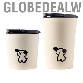 Globedealwin Insulated Cup  Thermal Cute Puppy Pattern Frosted Stainless Steel Small for Outdoor