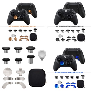 14 in 1 ปุ่มกดหัวแม่มือ โลหะ แบบเปลี่ยน สําหรับจอยสติ๊กเล่นเกม Xbox One Elite Series 2 Elite Series 2 6 4 แผ่น