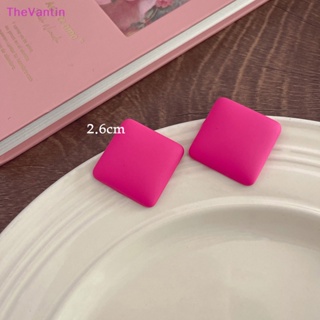 Thevantin ต่างหูสตั๊ด จี้รูปหัวใจ ดอกไม้น่ารัก สีชมพู เรียบง่าย เครื่องประดับแฟชั่น สไตล์ฮิปฮอป สําหรับผู้หญิง 1 คู่