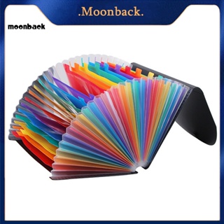 &lt;moonback&gt; แฟ้มใส่เอกสาร ขนาด A4 12 24 ช่อง แบบพกพา สีรุ้ง สําหรับนักเรียน