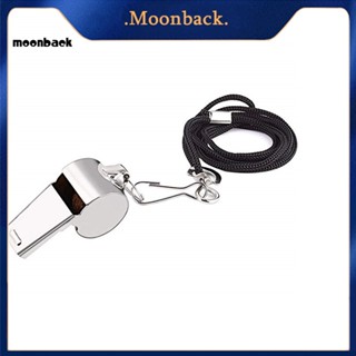 &lt;moonback&gt; นกหวีดฉุกเฉิน สเตนเลส แบบพกพา พร้อมสายคล้องคอ สําหรับผู้ตัดสิน เล่นกีฬา