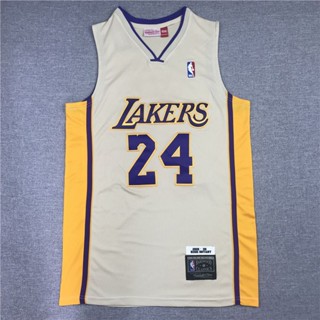 Kobe No. แฟชั่นคลาสสิก เสื้อกีฬาบาสเก็ตบอล คอวี ปักลาย Lakers 08-09 Game Season สีเบจ 24 ชิ้น 383885