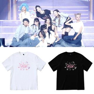 เสื้อยืดแขนสั้นลําลอง ผ้าฝ้าย ทรงหลวม พิมพ์ลาย KPOP TWICE JAPAN FMONCE DAY ขนาดใหญ่ สไตล์เกาหลี สําหรับผู้หญิง และนักเรี