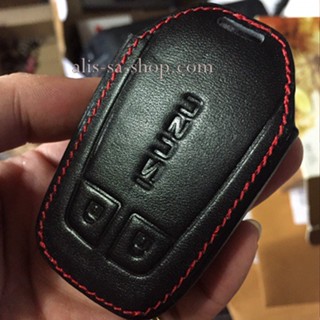 เคสรีโมตกุญแจรถยนต์ ซองหนังแท้ ใส่กุญแจรีโมทรถยนต์ รุ่นโลโก้เหล็ก ISUZU D-Max X-Series,MU-X